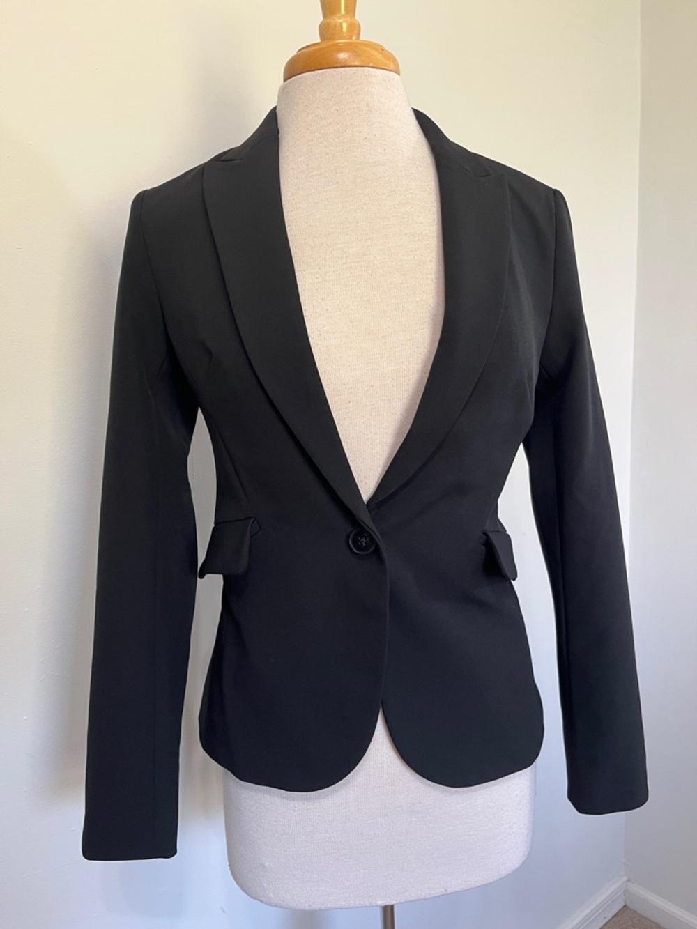 Express Super Soft Twill Tailored Blazer Jacket Black Size 4